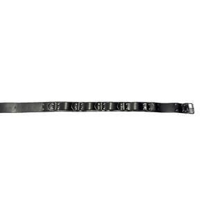 Fort Troff Mens Black Leather O-Ring Belt Adjustable Heavy Duty